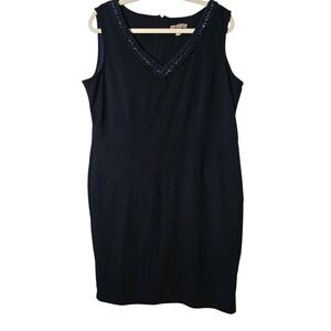 Maya Brooke WOMENS dress 18 Navy Blue Embellished Classy Career